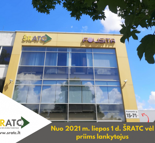 Nuo 2021 m. liepos 1 d. ŠRATC vėl priims lankytojus